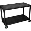 Luxor HEW385-B 2 Shelf Industrial Utility Cart, Black, , 24