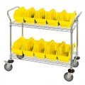 Quantum Storage Systems WRC2-1836-1867/YEL BINS Mobile Wire Cart with 10 Yellow Bins 