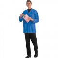 Worklon 3504 Static Dissipative Unisex Short Coats, V-Neck, Blue, Large 