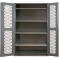 Durham MFG EMDC-361872-95 Heavy Duty Mesh Storage Cabinet 14 Gauge Steel with 4 Shelves, 36