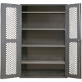 Durham MFG EMDC-361884-95 Heavy Duty Mesh Storage Cabinet 14 Gauge Steel with 4 Shelves, 36