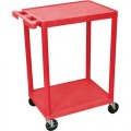 Luxor HE32-RD 2 Shelf Utility Cart, Red, 18