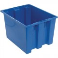 Quantum Storage Systems SNT195 Stack and Nest Totes, Blue, 19-1/2