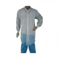 843885NP Lightweight Disposable Polypropylene Labcoats, Large, 50/Case 