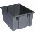 Quantum Storage Systems SNT195 Stack and Nest Totes, Grey, 19-1/2