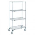 Nexel C2460RC Four Shelf, Wire Chrome Cart, 24