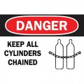 Brady 25910 Keep All Cylinders Chained Plastic Sign 