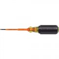 Klein 607-3-INS Insulated 3/32'' (5 mm) Cabinet-Tip 3'' (152 mm) Round-Shank Screwdriver 