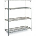 Metro A366C Four Shelf Stationary Wire Shelving Unit, 18