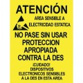 Desco 06740 Spanish Area Warning Sign, 17