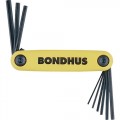 Bondhus 12592 7-Piece Fold-Up Hex Key Set, Metric, 1.5-6mm 