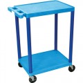 Luxor HE32-BU 2 Shelf Utility Cart, Blue, 18