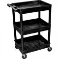 Luxor STC111-B 3 Shelf Utility Shelf Cart, 18