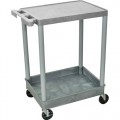 Luxor STC21-G Utility Cart with Flat Top and Bottom Tub Shelf, 18