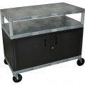Luxor HEW335C-G Industrial Utility Cart with Cabinet, Gray/Black, 24
