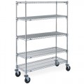 Metro 5A366EC Mobile 5-Shelf Cart with Polyurethane Casters, 18