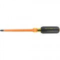 Klein 612-4-INS Insulated 1/8'' (5 mm) Cabinet-Tip 3'' (152 mm) Round-Shank Screwdriver 