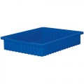 Akro-Mils 33224 Divider Grid Tote, Blue, OD 22-3/8