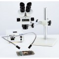 Meiji TKMZ-D Microscope With Boom Stand & Fiber Optic Dual Light Guides 