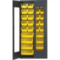 Quantum Storage Systems QSC-C240250 Clear View Security Bin Cabinet, (28 Yellow Bins), 36