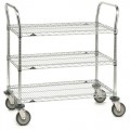 Metro 3SPN33ABR Heavy Duty Utility Cart with Three Shelves, 18