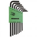 Bondhus 32432 Set of 8 Tamper Resistant Star L-wrenches, Long Length, sizes TR6-TR25 