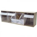 Quantum Storage Systems QTB304I 4 Bin Clear Tip-Out Bin System™ 