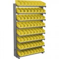 Akro-Mils APRS120Y Single Sided Pick Rack with 64 Yellow Bins Included 