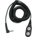 Desco 09160 Dual Wire Coil Cord Angle Plug, 6' Cord, 4mm Snap 