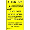 Botron B6717 Caution Self-Sticking ESD-Safe Area Poster, 5/pkg. 