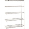 Metro 5AA377C 5-Shelf Super Adjustable Wire Shelving Add-On Unit, 72