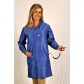 Tech Wear LIC-43C Static Dissipative Knee Length Coat with Cuffs, Royal Blue, Small 