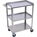 Luxor SSC-3 Stainless Steel 3-Shelf Cart, 28-1/4