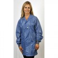 Tech Wear SOJ-23C-L BLUE ESD SAFE JACKET STERLING W/CUFFS 
