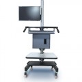 IAC Industries QS2052004 SMS-S4 Mobile Workstation Cart with Flat Panel Display Swing Arm Mount 