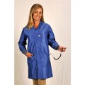 Tech Wear LIC-43C Static Dissipative Knee Length Coat with Cuffs, Royal Blue, Medium 