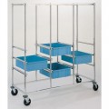 Metro PT3C-5M Triple Bay Tote Cart with Resilient Casters 