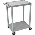 Luxor HE32-G 2 Shelf Utility Cart, Gray, 18