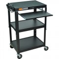Luxor AVJ42KB Adjustable Height Cart with Keyboard, 18