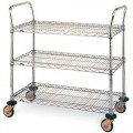 Metro MW712 Stainless Steel Utility Cart with Three Shelves, 24