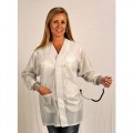 Tech Wear HOJ-13C-M ESD-Safe Jacket, White, Medium 