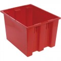 Quantum Storage Systems SNT195 Stack and Nest Totes, Red, 19-1/2