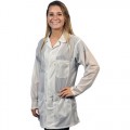 Tech Wear LOJ-13-LG WHITE STATIC SHIELDING JACKET W/3 PKT 