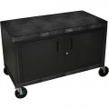 Luxor HEW385C-B Industrial Storage Cart with Cabinet, Black , 24