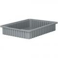 Akro-Mils 33224 Divider Grid Tote, Gray, OD 22-3/8