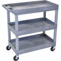 Luxor EC111 3-Shelf Utility Cart, Gray, 18
