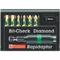 Wera Tools 05300364a001 Diamond Coated BiTorsion 7-Piece Bit Check with Rapidaptor 