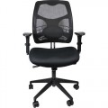 478-582 Ergonomic Mesh Back Chair with Fabric Seat, Arms and Casters 