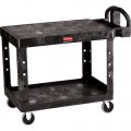 Rubbermaid 4525 Large Flat-Shelf Black Cart, 44