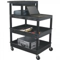Luxor LPT44 Utility Work Cart with Four Shelves, 24